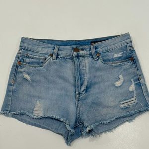 Blank NYC High Waist Lightwash Distressed Cut Off Denim Shorts Women’s size 27
